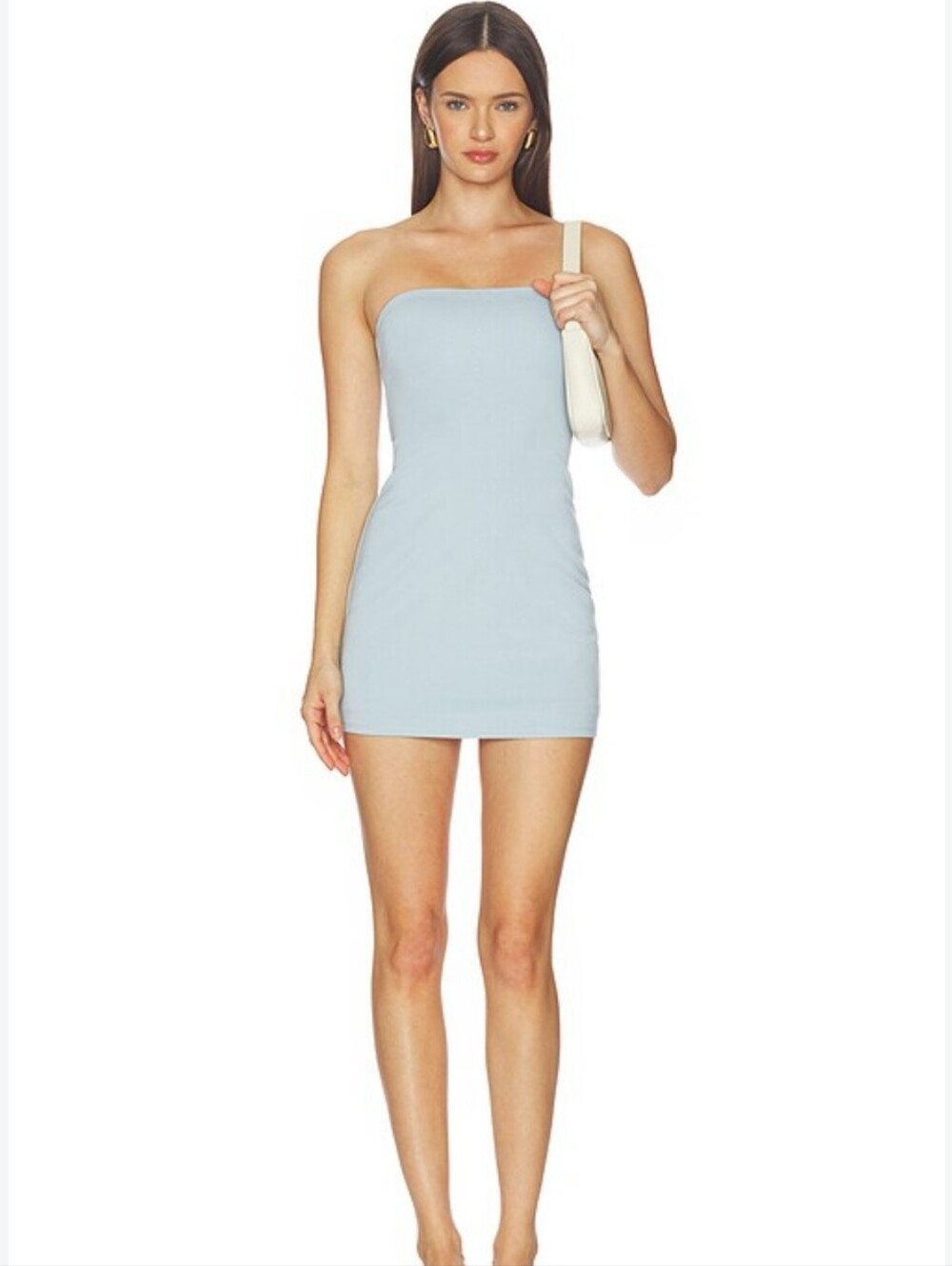 Reformation Strapless Light Blue Mini Dress